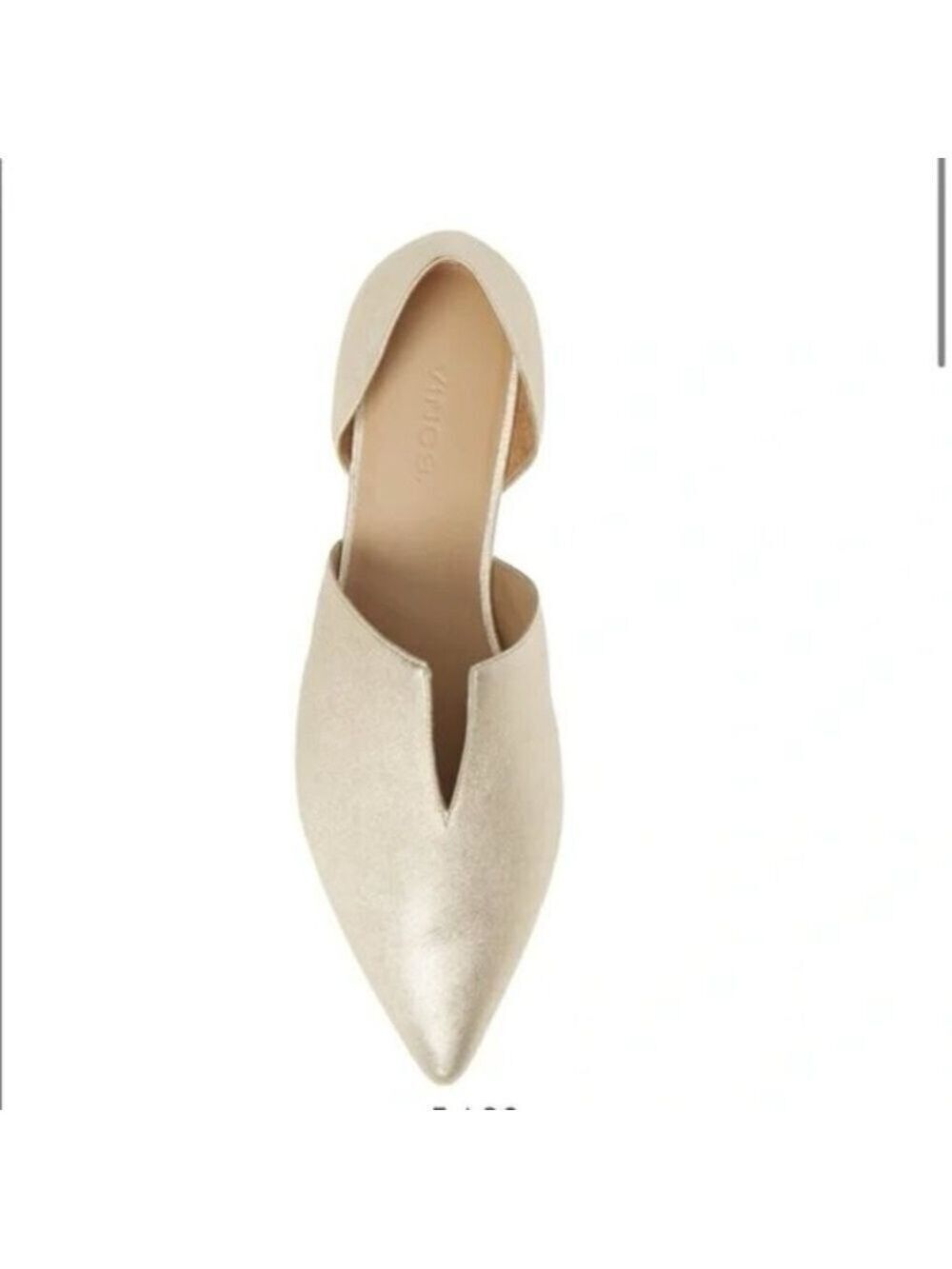 Vince Darlington D'Orsay Flats in Dusted Gold Leather Size 8 EU 38